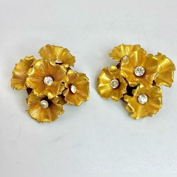 VINTAGE Henkel & Grossé (unsigned) Mid Century Floral Necklace & Clip Earrings - Picture 15 of 16